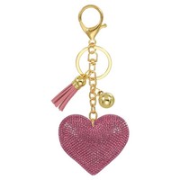 Strass SchlüSselanhäNger, Herzform Bling Accessoires FüR Handtaschen, Pink