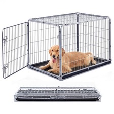 ZOMISIA Collapsible Dog Crate for Large Dogs - 42 inch Escape Proof Metal Dog...
