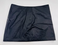 Skirt Lauren Ralph Lauren Genuine Leather A-Line Mini US 18 Plus Size NEW Black