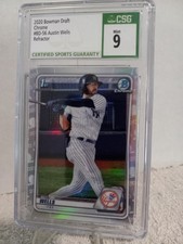 Austin Wells 2020 Bowman Draft  1st Bowman Chrome Refractor PSA 9