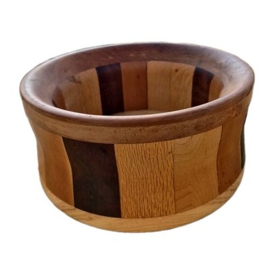 Wood Segmented Bowl 8'' Handmade Wood Turned Bowl