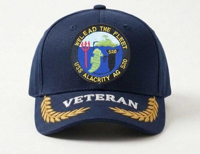 Customized Name Embroidered Hat Uss Alacrity Ag-520, Veteran Cap, Trucker Hat