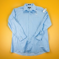 Calvin Klein Men s Dress Shirt 16-16.5 32/33 Large New W tags Blue Strips Nice