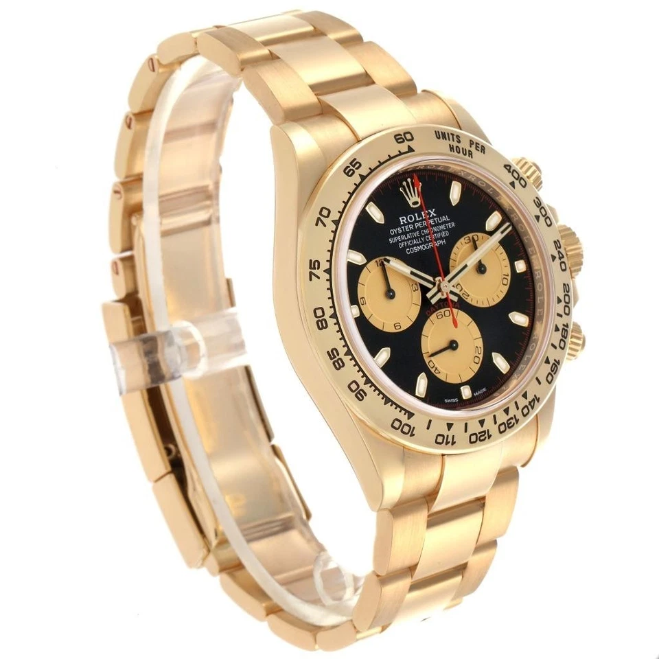 Rolex Daytona Cosmograph Black Dial Yellow Gold Mens Watch 116508 - Image 3 of 4