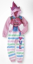 DreamWorks Trolls Girls 1 Pc Hooded Pajamas Size 6-6X