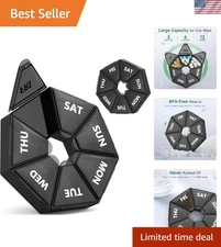 2-Pack Compact Pill Dispenser with Secure Snap - Perfect for Daily Medication