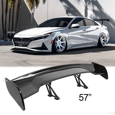 57'' Car Rear Trunk Spoiler Racing GT Style Wing Gloss Black For Hyundai Elantra