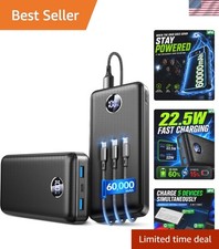 High-Capacity 60000mAh Portable Charger - Fast Charging Power Bank for 5 Devices