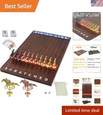 Horse Race Board Game Wooden Kentucky Derby Party Game Set with 11 Metal Hors...