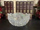 Vintage L.E. Smith Iridescent Carnival Glass Bowl Comet in the Stars Pattern
