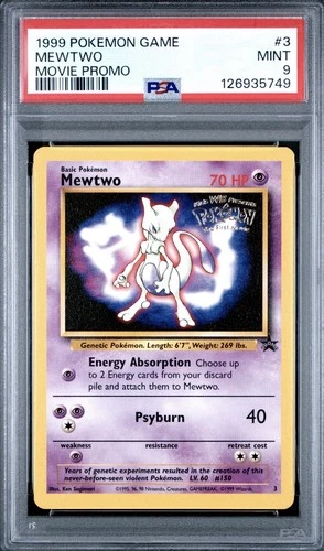 1999 MEWTWO MOVIE PROMO #3 PSA 9 MINT POKEMON - BLACK STAR PROMO WOTC
