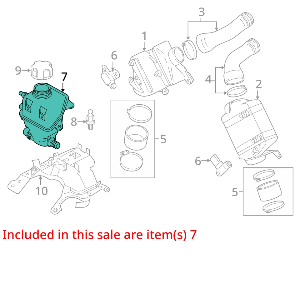 BMW X6 2009 botella de desbordamiento de refrigerante OEM 81 k millas - LKQ396033286 Foto 4 de 4