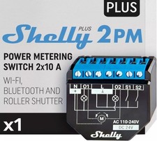 Shelly Plus 2PM - 16A | WiFi & Bluetooth 2-Kanal Smart Switch mit Strom