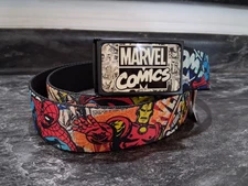 Buckle-Down Marvel Comic Book Superhero Spiderman Ironman Thor Belt NEW