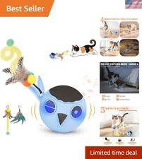 USB Rechargeable Interactive Blue Cat Ball with Sound Activation for Endless Fun