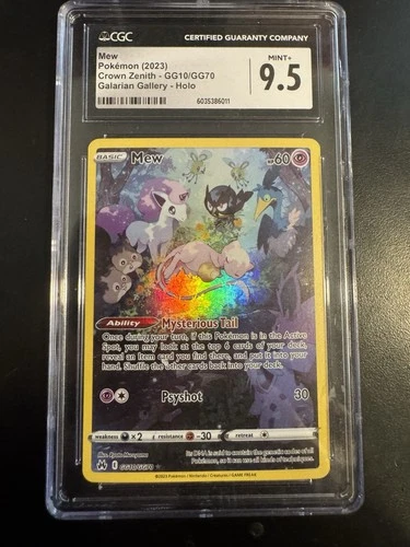 Pokemon TCG  Mew GG10 Crown Zenith Galarian Gallery Holo CGC 9.5 Mint