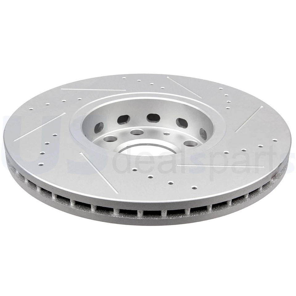 Drill & Slotted Front Disc Brake Rotors Fit For 1992-1994 Audi 100 Quattro Foto 4 de 4