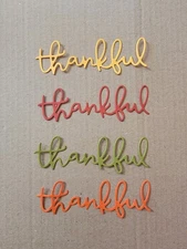 8 THANKFUL Cardstock Word Die-Cuts For Scrapbooking & Cards 