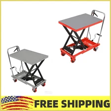 500lbs Hydraulic Lift Table Cart,Manual Single Scissor 28.5" Lifting Height,Whee