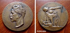 Bronzen gedenkmedaille vrijmetselaar grootmeester Charles Magnette 1919
