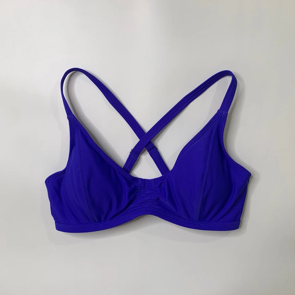 Top de bikini Athleta para mujer 32D/DD Riviera ajustado con cable espalda cruzada traje de baño Foto 2 de 4