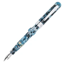 Conklin Mark Twain Crescent Filler Fountain Pen, Blue Array, Brand New