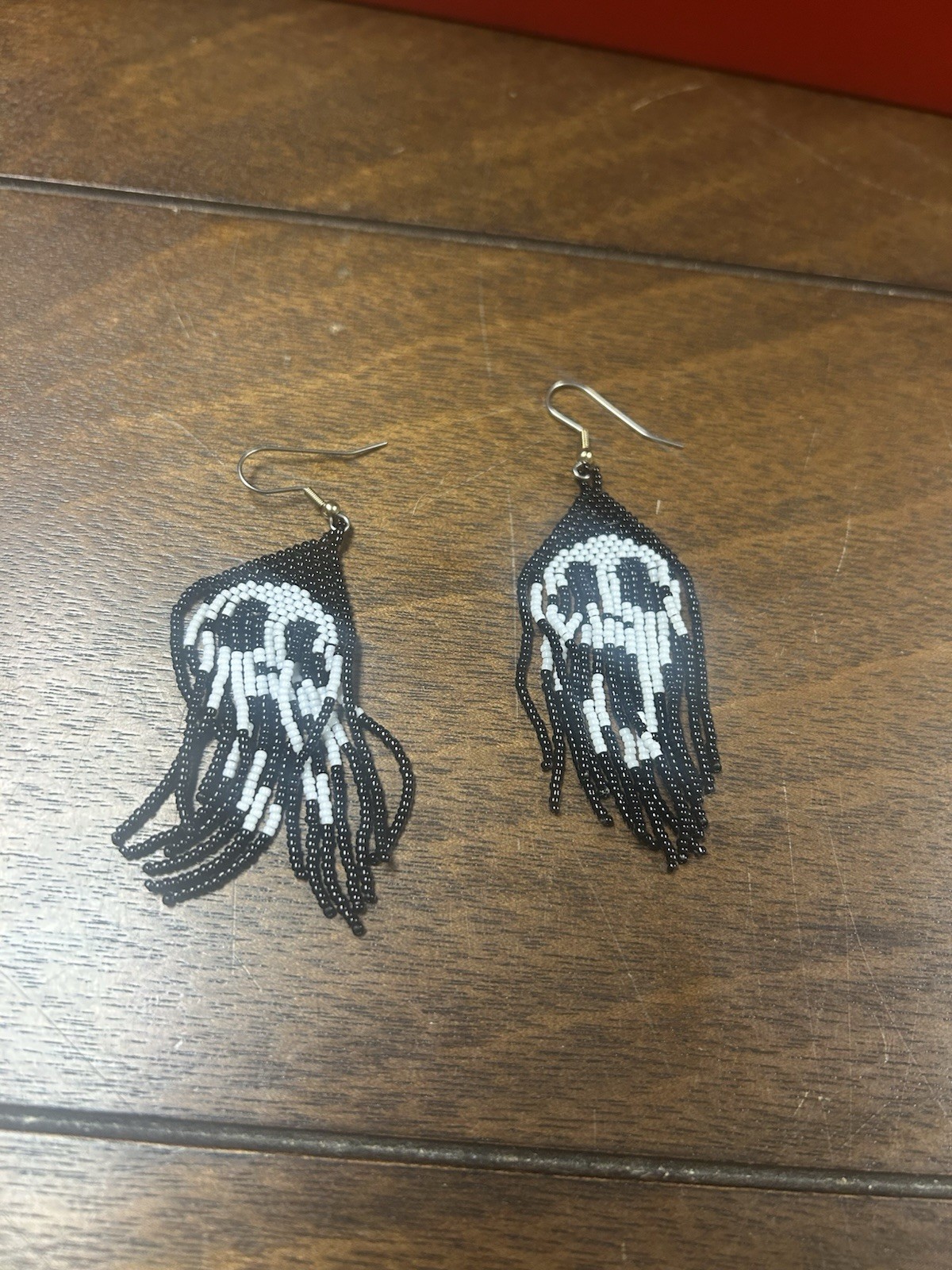 Handmade Beaded Ghostface From Scream Earrings - image 1