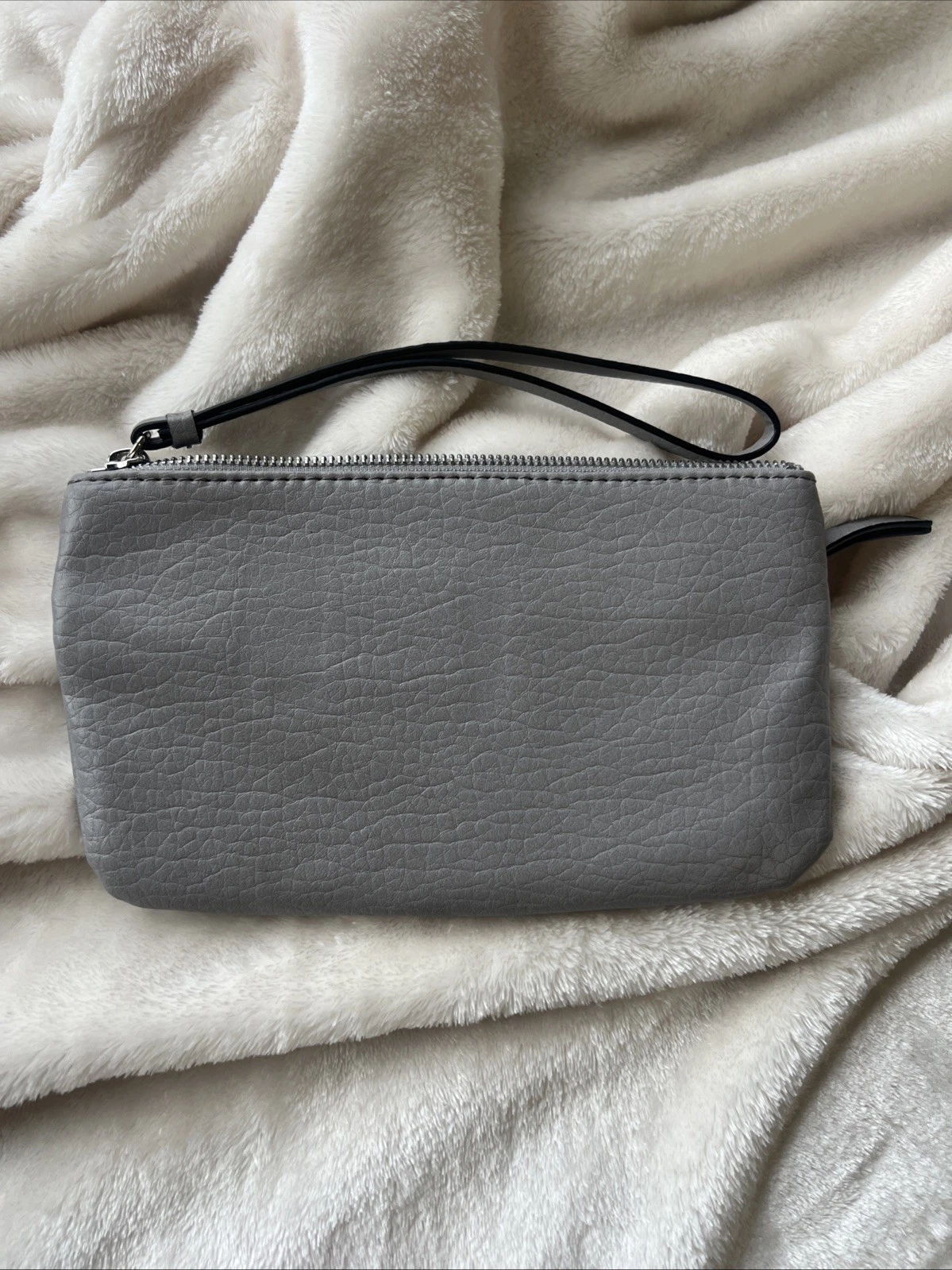 NUOVO! Portafoglio da polso vintage Y2K Juicy Couture grigio blu royal fodera preparazione