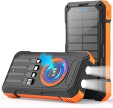Cargador Solar De 45800 Mah Con Tres Cables Y Linterna Para Drones Lujo