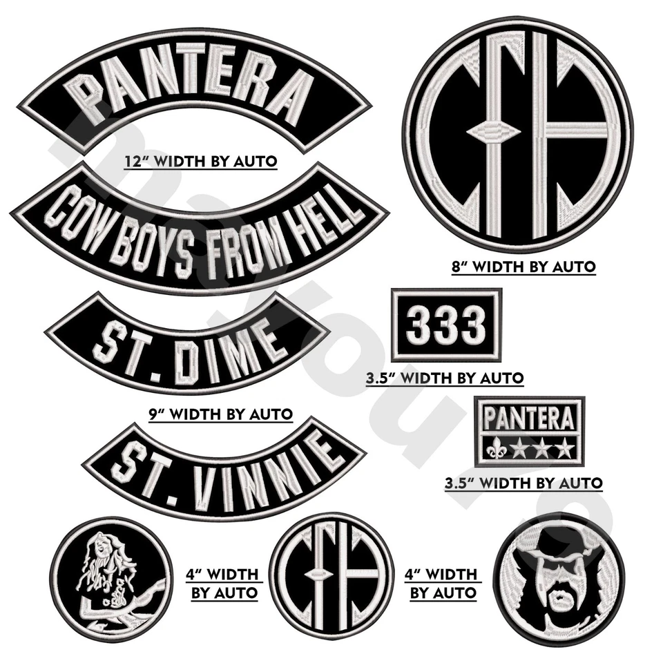 EMBROIDERED PANTERA CFH FULL PATCH SET 10pcs (Please Read Ad) - Image 4 of 4