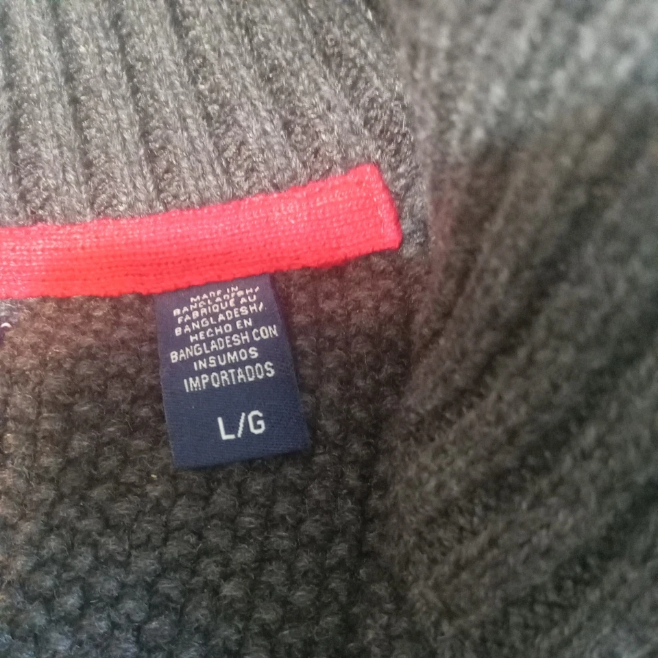 Suéter IZOD 1/4 Cremallera Fair Isle Multi Gris Vacaciones Esquí Lodge Diseño Nórdico Foto 3 de 4