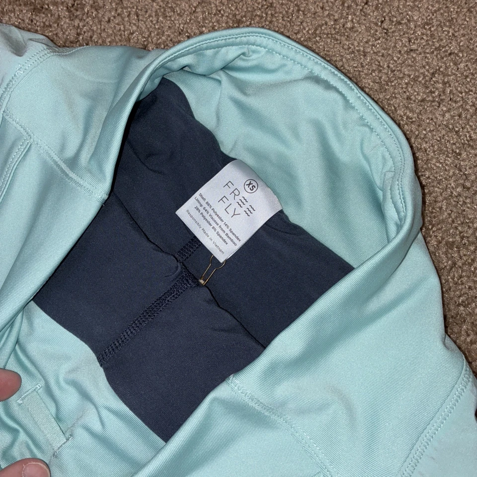 Pantalón corto forrado Free Fly Breeze XS Sea Glass azul tenis pickleball para mujer Foto 3 de 4