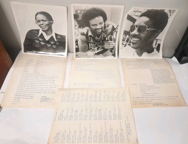 Vintage Cicely Tyson, Quincy Jones, Stevie Wonder 8x10 Photos & Autobiographical