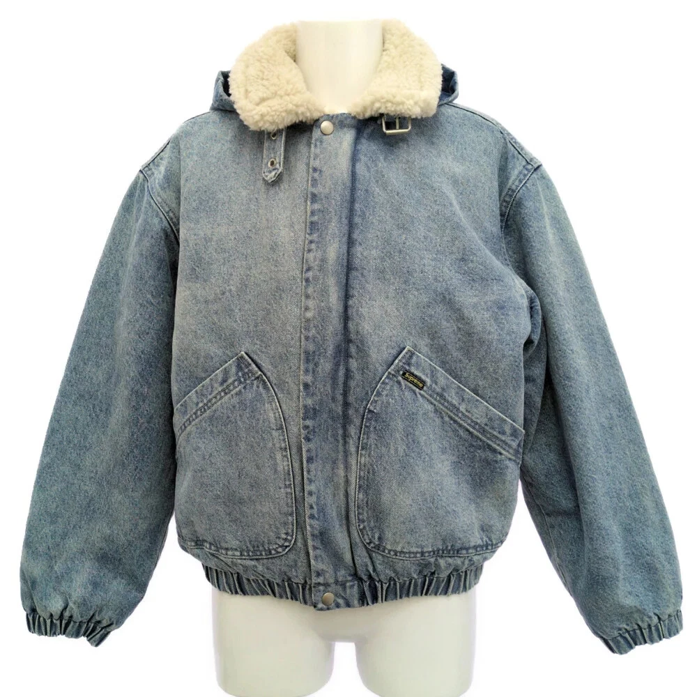 shearling denim jacket products for sale | eBay