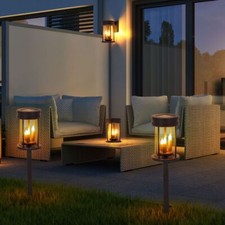 Solaire LED Lanterne Extérieur Mur Prise Route Lampe Pointe Jardin Déco 3in1