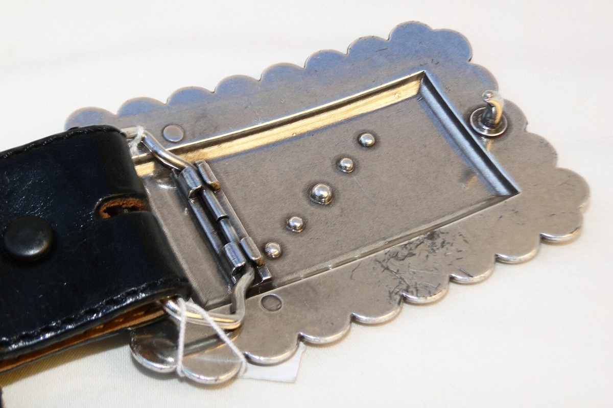 Tony Lama Stamped Leather Belt with Rhinestone Studded Buckle, Sz 30 Tony Lama Leather 32 Size Belts for Women for sale | eBay main image 2