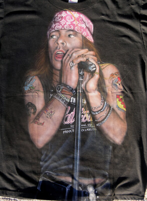 Vtg 1995 Axl Rose Guns N' Roses Hand Painted Tee T-Shirt One