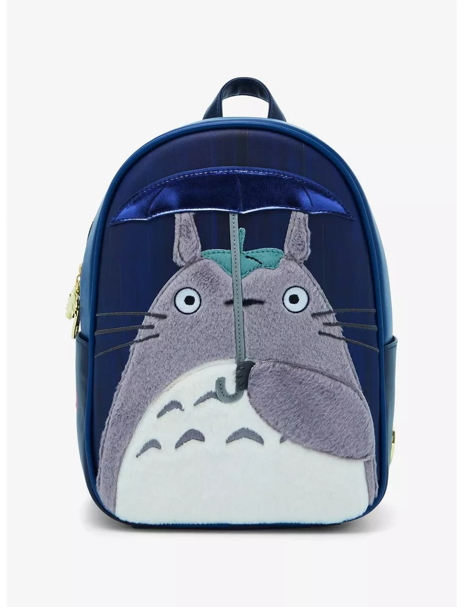 Studio Ghibli My Neighbor Totoro Leaf Umbrella Flower Gray Backpack 15x13 NWT Ghibli My Neighbor Fuzzy Totoro w/Umbrella Mini Backpack  main image 4
