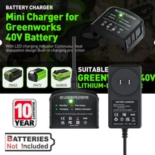 40V Charger For Greenworks G-MAX Lithium Battery 29472 29462 29252 20202 29282