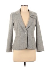 Elevenses Women Gray Wool Blazer 8