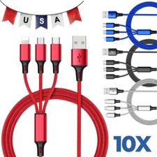 NEW Universal 3 in 1 Fast USB Charging Cable Multi Function Cell Phone Charger