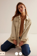 Free People Madison City Denim Jacket Size Xl/uk14-16 Rrp £118