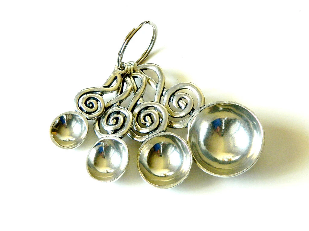 Treble Clef Music Lead Free Pewter 4 Measuring Spoon Set Made in Canada New