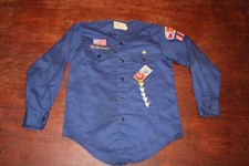 Boy Scouts of America BSA Youth Shirt Blue No Collar Med No Size Long Sleeve
