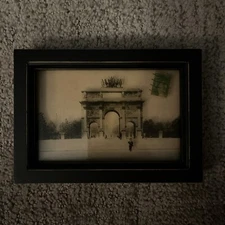 Framed Arc De Triomphe Glass Etching