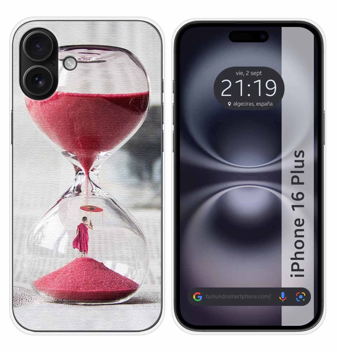 Cover Silicone per IPHONE 16 Plus (6.7) Disegno Orologio Disegni