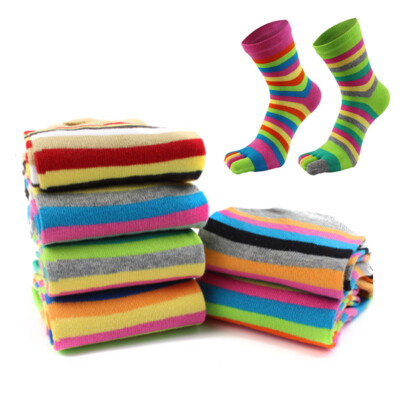 1-5Paar Damen Baumwolle Fünf Finger Zehensocken Atmungsaktiv Komfort Spo $
