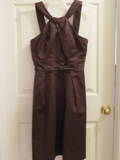 David's Bridal Brown Y-neck Bridesmaid/Semi-Formal/Cocktail Dress, Size 6