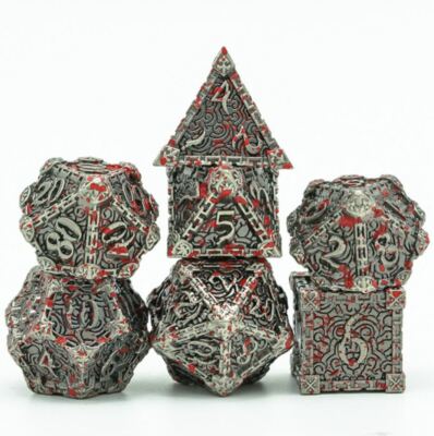 Bloody Assassin Metal Dice Set Polyhedral RPG DnD Dungeons Dragons d20 AD&D