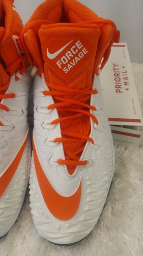 Nike Force Savage Zoom Football Cleats Size 16 White Orange RN# 923308-188 - Picture 6 of 7